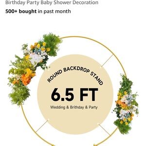 Round Backdrop Stand with Floral Decorations